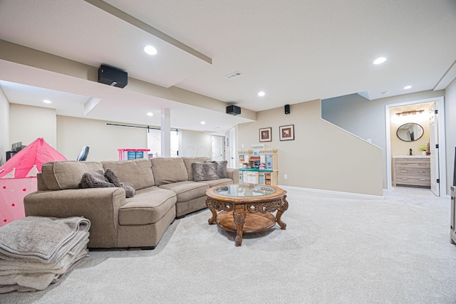 3409 Marl Pl, Columbus, OH 43221 - living room with carpet flooring and recessed lighting