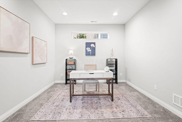5165 Hamptonshire Dr, Dublin, OH 43016 - office area with light carpet, baseboards, and recessed lighting