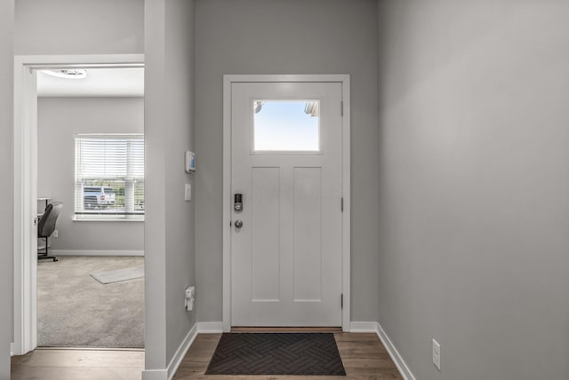 759 Abby Dr, Plain City, OH 43064 - foyer entrance featuring baseboards and wood finished floors