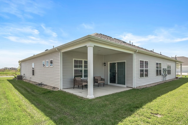 759 Abby Dr, Plain City, OH 43064 - rear view of property with a patio area, a yard, and central air condition unit