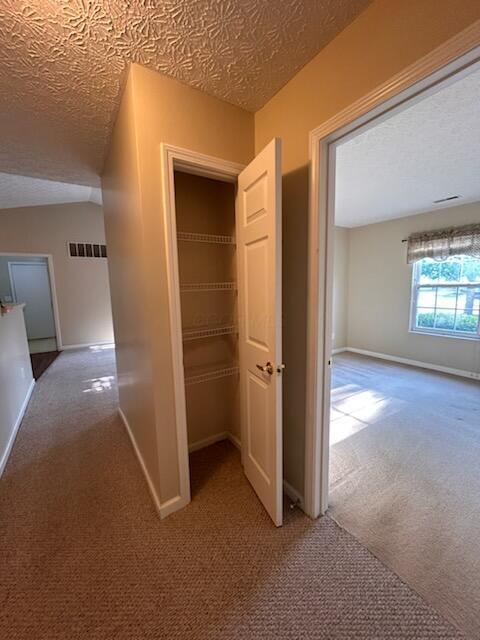 6855 Falcon Ln Unit 4A, Canal Winchester, OH 43110 - hall with carpet floors, a textured ceiling, and baseboards