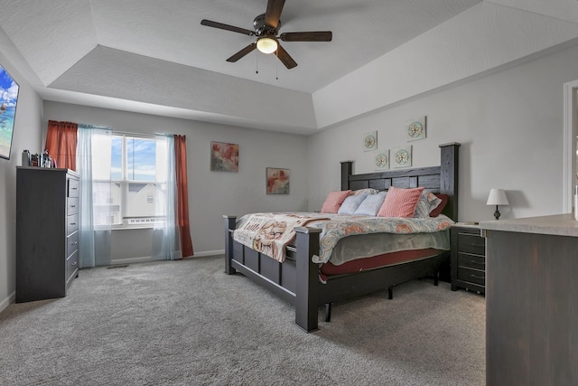 4196 Holstein Dr, Obetz, OH 43207 - carpeted bedroom with a raised ceiling, baseboards, and ceiling fan