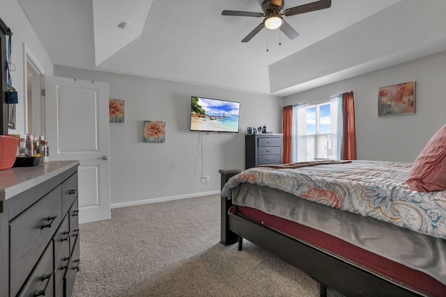 4196 Holstein Dr, Obetz, OH 43207 - bedroom with a tray ceiling, carpet flooring, baseboards, and ceiling fan