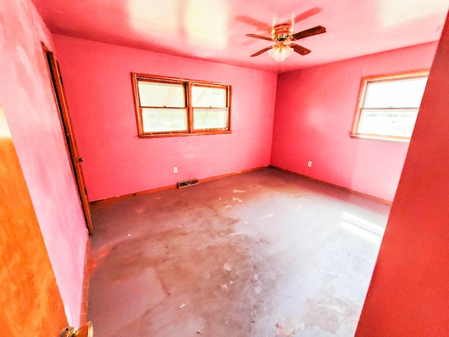 16251 State Route 678, Rockbridge, OH 43149 - empty room featuring unfinished concrete flooring and ceiling fan