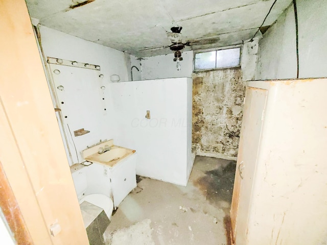 16251 State Route 678, Rockbridge, OH 43149 - bathroom featuring a sink and unfinished concrete floors