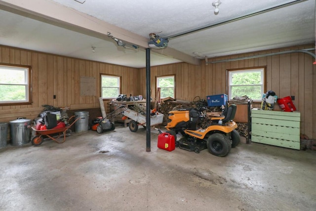 1266 Hanley Rd W, Mansfield, OH 44903 - garage featuring wood walls