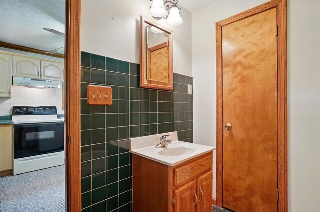 5870 Brook Rd NW, Baltimore, OH 43105 - bathroom with tile walls and vanity