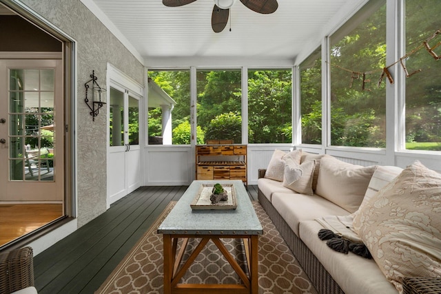 712 Riverbend Ave, Powell, OH 43065 - sunroom / solarium with ceiling fan and an outdoor living space