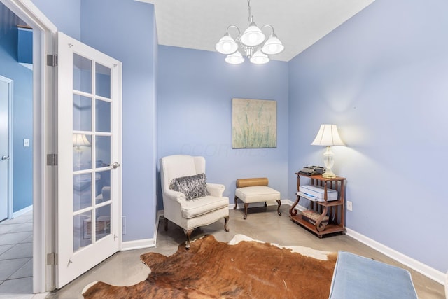 308 Postage Cir, Pickerington, OH 43147 - living area featuring a chandelier and baseboards