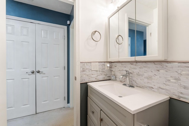 308 Postage Cir, Pickerington, OH 43147 - bathroom with vanity and decorative backsplash