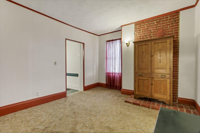1625 Stringtown Rd NE, Lancaster, OH 43130 - unfurnished living room with crown molding, carpet flooring, and baseboards