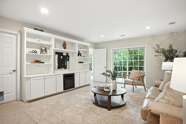 1223 Sanctuary Pl, Columbus, OH 43230 - living area featuring wine cooler and recessed lighting