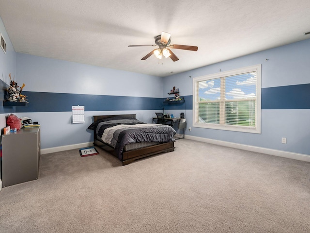 5046 Clark-Shaw Rd, Powell, OH 43065 - bedroom with baseboards, carpet floors, and a ceiling fan