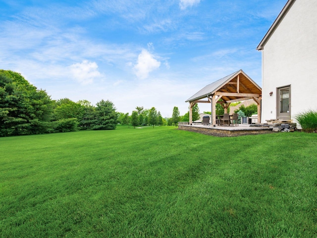 5046 Clark-Shaw Rd, Powell, OH 43065 - view of green lawn featuring a gazebo and a patio area