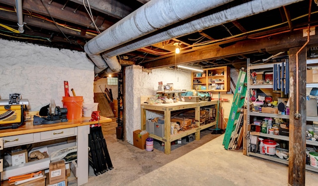 758 S Front St, Columbus, OH 43206 - unfinished below grade area with a workshop area