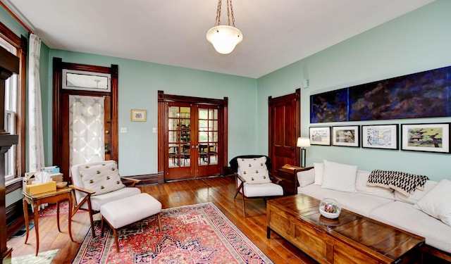 758 S Front St, Columbus, OH 43206 - living room with hardwood / wood-style flooring and french doors