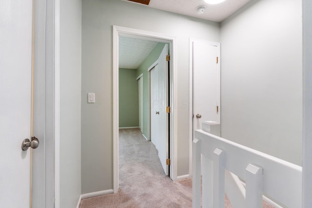 905 Soramill Ln, Columbus, OH 43085 - hallway with light carpet, baseboards, and a textured ceiling