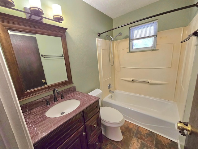 568 Brookdale Dr, West Jefferson, OH 43162 - bathroom featuring toilet, shower / bathtub combination, and vanity