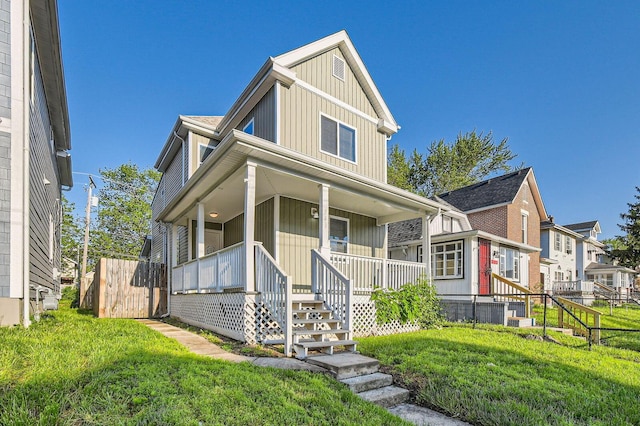 view of front of home with covered porch