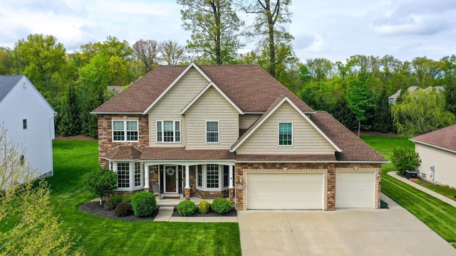 21252 Breckenridge Ln, Strongsville, OH 44149 - view of front of property with driveway, a front lawn, and roof with shingles