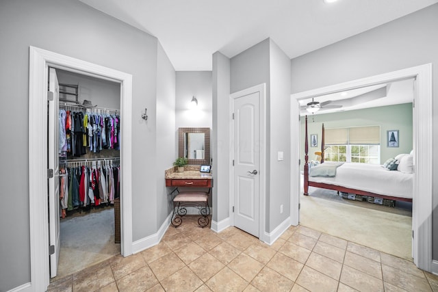 21252 Breckenridge Ln, Strongsville, OH 44149 - ensuite bathroom featuring baseboards, a ceiling fan, and tile patterned floors