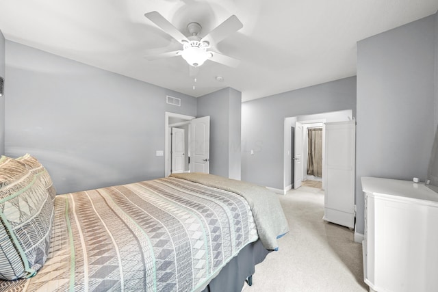 21252 Breckenridge Ln, Strongsville, OH 44149 - bedroom featuring light colored carpet, a ceiling fan, and baseboards