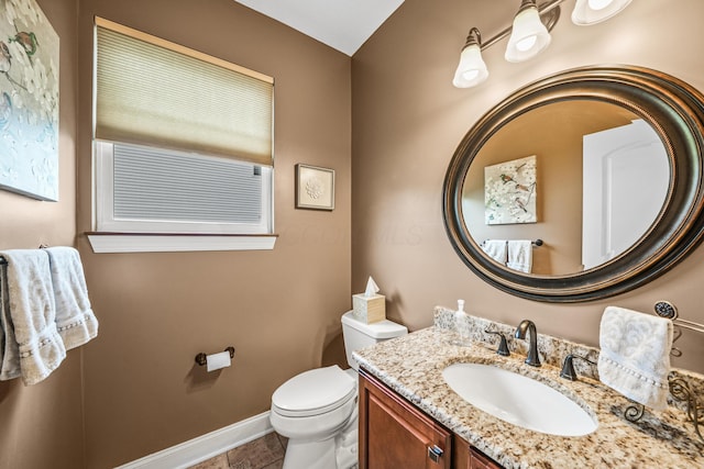 21252 Breckenridge Ln, Strongsville, OH 44149 - bathroom featuring toilet, vanity, baseboards, and tile patterned flooring