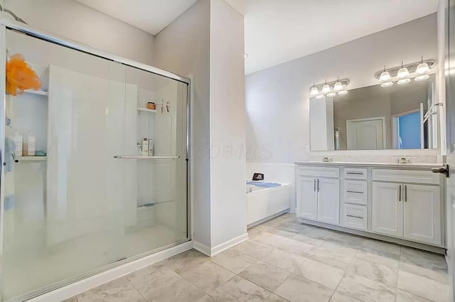 12281 Rooster Tail Dr, Pickerington, OH 43147 - full bathroom with a garden tub, a stall shower, and double vanity