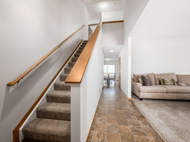 5292 Winters Run Rd, Dublin, OH 43016 - stairs with stone finish flooring and baseboards