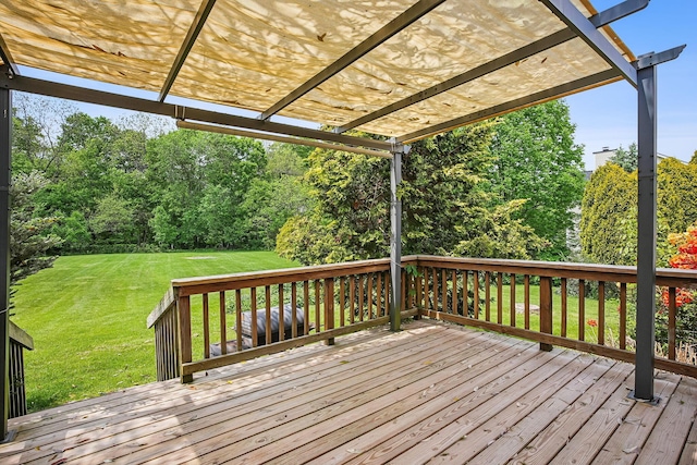 4217 Caswell Rd, Johnstown, OH 43031 - wooden deck featuring a pergola and a yard