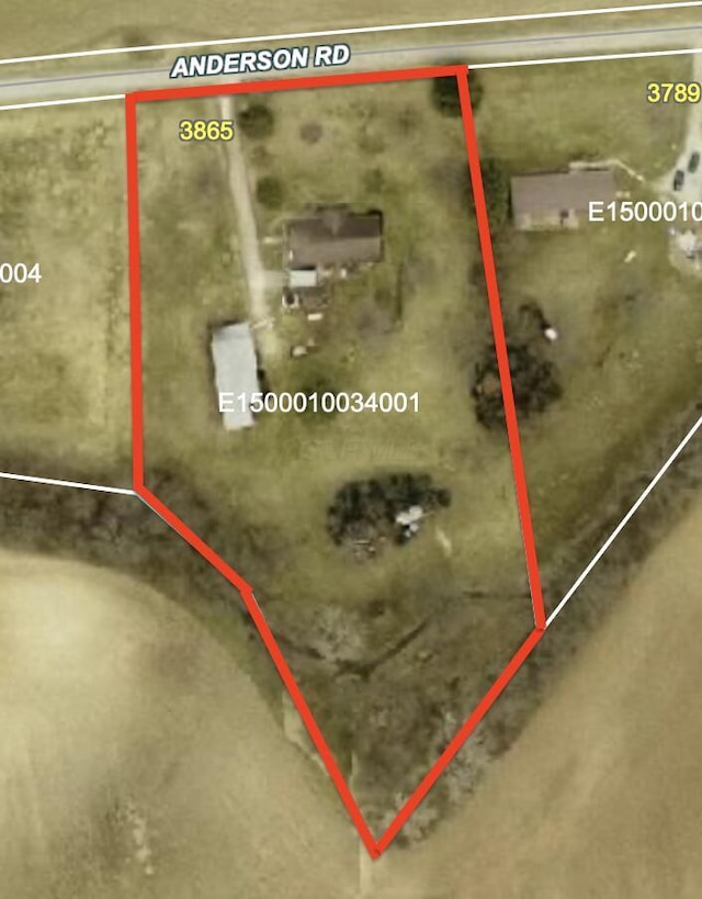 3865 Anderson Rd, Circleville, OH 43113 - map of property location featuring property boundaries highlighted