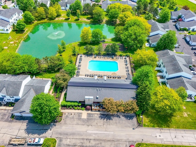 4642 Hobson Dr Unit 13E, Columbus, OH 43228 - aerial view of residential area featuring a large body of water and a pool area