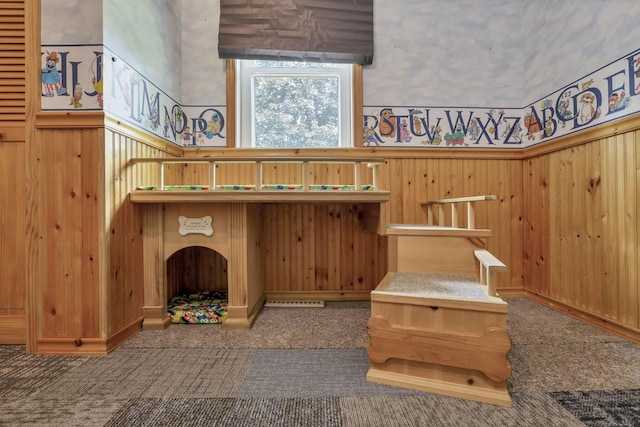 interior space featuring carpet flooring