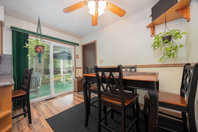 5965 Lucky Charm Dr, Galloway, OH 43119 - dining area with wood finished floors and a ceiling fan