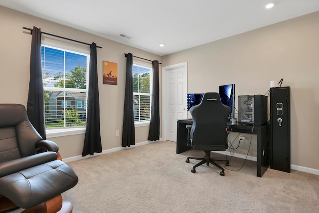 7540 Twisted Bark Dr, Canal Winchester, OH 43110 - carpeted office space with baseboards and recessed lighting