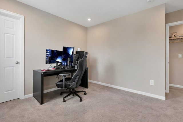 7540 Twisted Bark Dr, Canal Winchester, OH 43110 - carpeted office with baseboards and recessed lighting