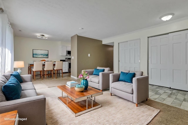 625 Country Club Dr Unit E4, Newark, OH 43055 - living room with crown molding