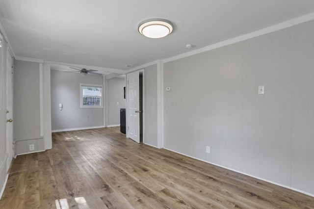 392 S Hampton Rd, Columbus, OH 43213 - unfurnished living room featuring wood finished floors and ceiling fan