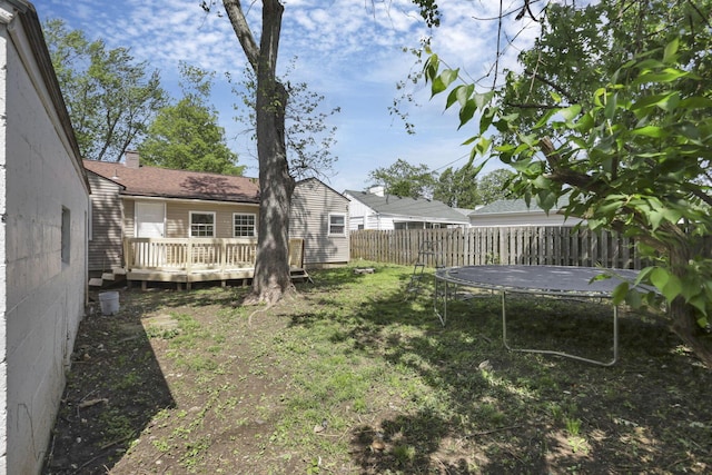 392 S Hampton Rd, Columbus, OH 43213 - fenced backyard with a trampoline and a deck