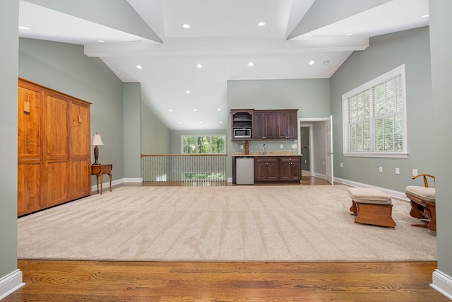 366 W S St, Worthington, OH 43085 - living area with wood finished floors and recessed lighting