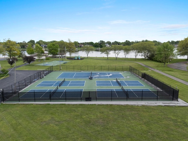 1244 E Choctaw Dr, London, OH 43140 - view of tennis court with a water view
