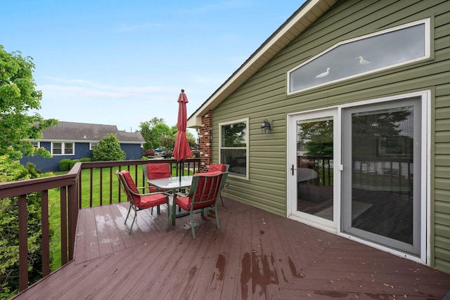 1244 E Choctaw Dr, London, OH 43140 - wooden deck featuring outdoor dining space