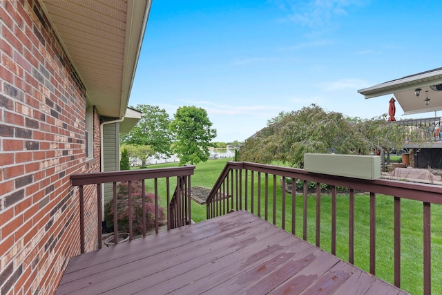 1244 E Choctaw Dr, London, OH 43140 - wooden deck with a yard and a water view