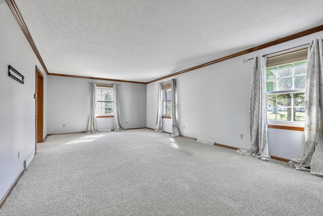 1541 Kensington Ln, Lancaster, OH 43130 - empty room with ornamental molding, carpet, baseboards, and a textured ceiling