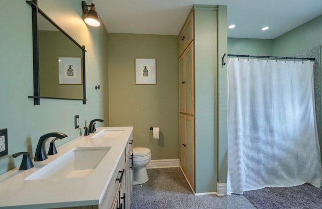 841 E Mulberry St, Lancaster, OH 43130 - full bathroom featuring double vanity and a shower with shower curtain