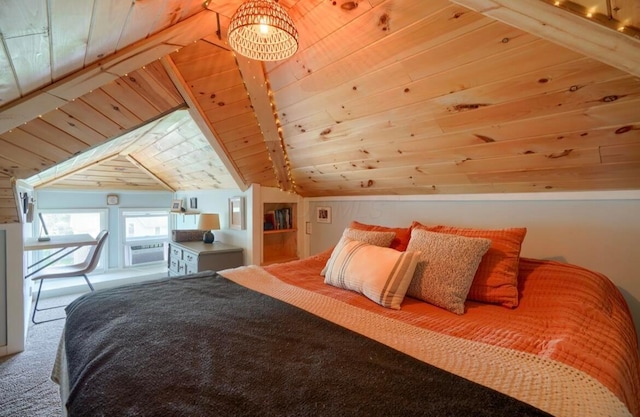 841 E Mulberry St, Lancaster, OH 43130 - bedroom with wooden ceiling, carpet, and lofted ceiling