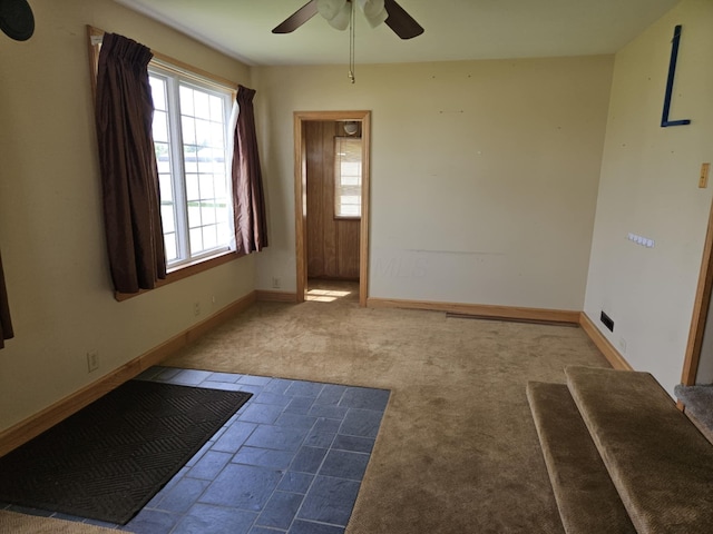36 Johnson Rd, The Plains, OH 45780 - empty room featuring a ceiling fan, baseboards, and carpet