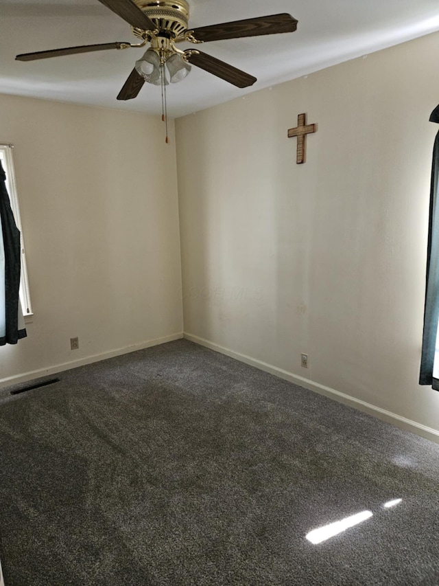 36 Johnson Rd, The Plains, OH 45780 - carpeted spare room featuring a ceiling fan and baseboards