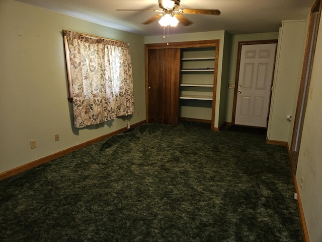 36 Johnson Rd, The Plains, OH 45780 - unfurnished bedroom with carpet floors, a closet, baseboards, and ceiling fan