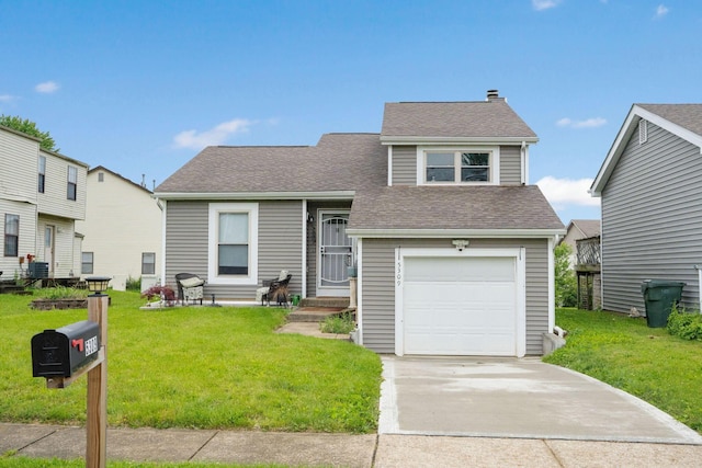 5309 Trillium Ct, Columbus, OH 43230 - view of front of property with a front lawn, a shingled roof, driveway, and an attached garage